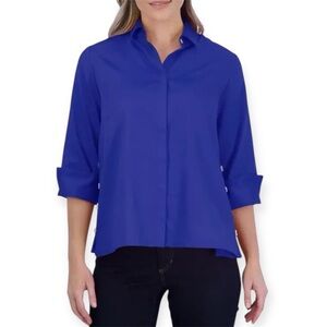 Foxcroft Beatrice Side Button Accent Shirt
